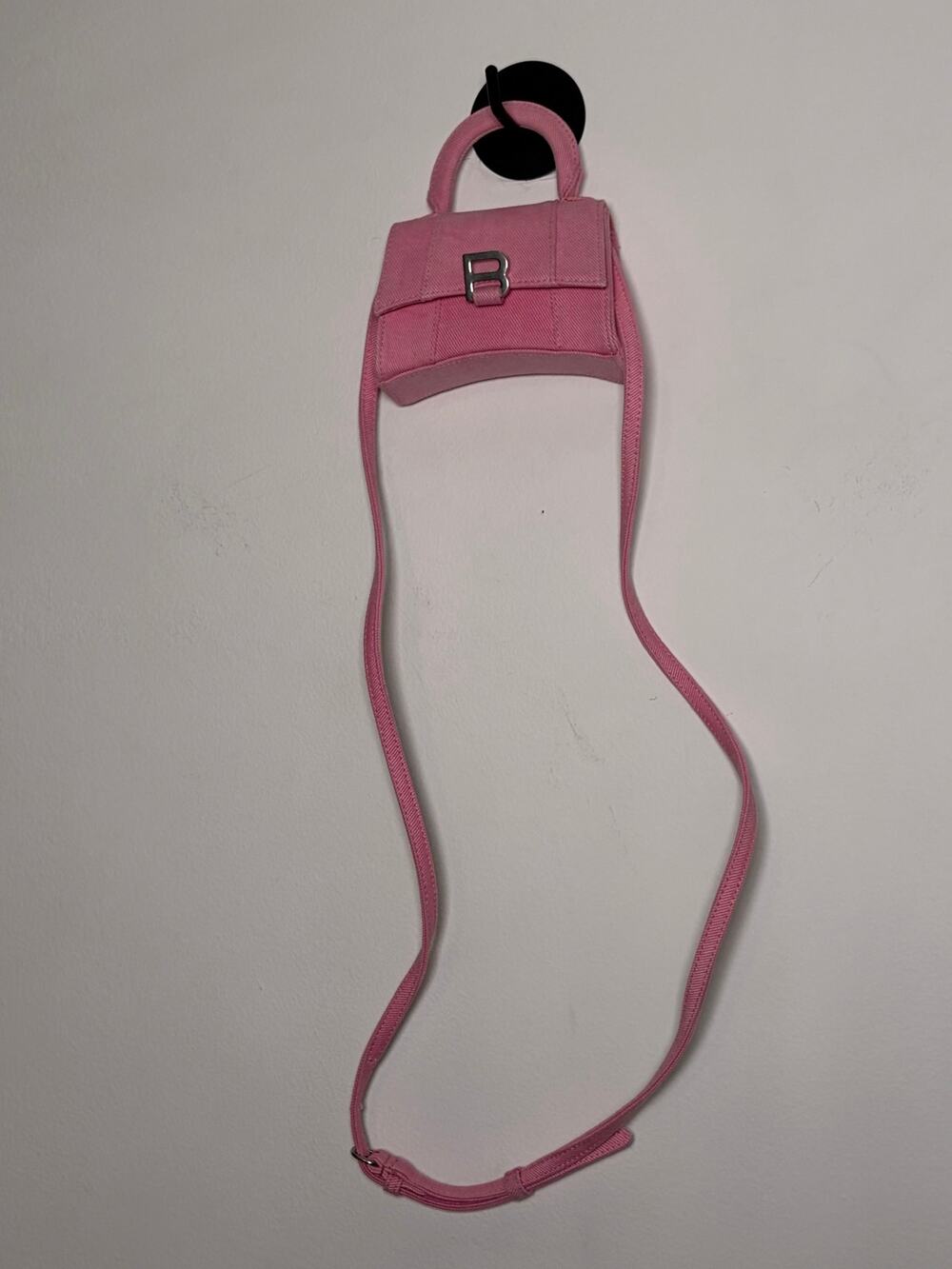 Balenciaga Hourglass Small Handbag Pink Denim